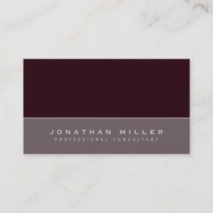 Minimalist Burgundy & Grey   Professional Business Card