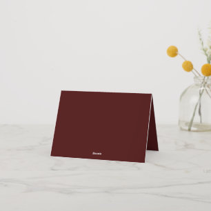 Minimalist Burnt Maroon Folded Thank You Card