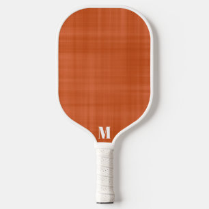 Minimalist Burnt Orange and White Modern Monogram Pickleball Paddle
