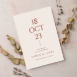 Minimalist Burnt Orange Typography Modern Wedding Save The Date<br><div class="desc">A very elegant and modern terracotta boho wedding save the date. Which features burnt orange terracotta script typography in unique minimal style. With customisable date and bride and groom's name. Grab it now and make it yours so you can impress your invites with this unique and stylish save the the...</div>