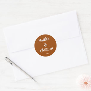 Minimalist Burnt Orange Wedding Envelope Seals