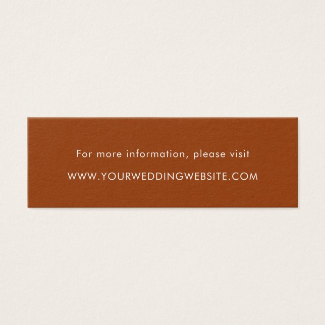 Minimalist Burnt Orange Wedding Website Cards (Front)
