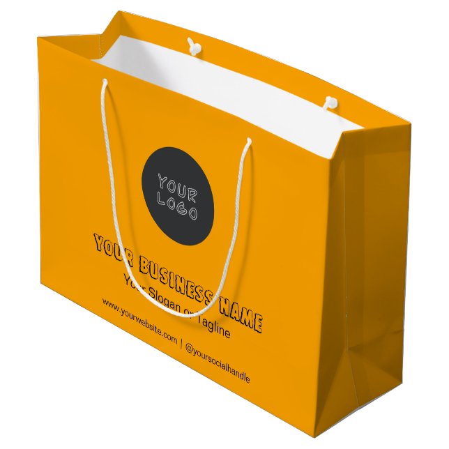 Minimalist Business Branded No Minimum Custom Large Gift Bag (Back Angled)