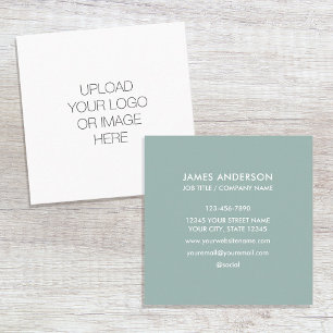 Minimalist Business Card Custom Logo Sage Green