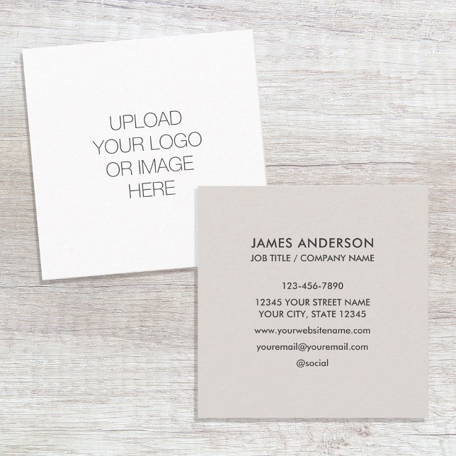 Minimalist Business Card Custom Logo Template Grey (Creator Uploaded)