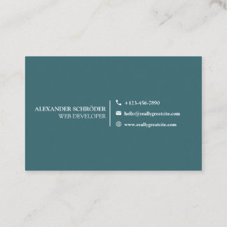 Minimalist Business Card Green