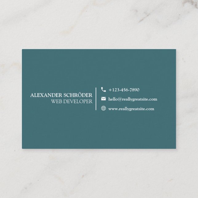 Minimalist Business Card Green (Back)