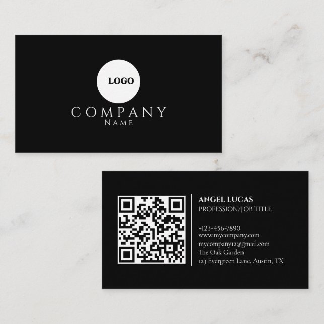 Minimalist Business Card | QR code (Front/Back)
