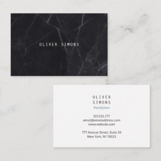 Minimalist Business Card with black marble texture