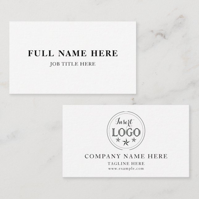 Minimalist Business Card with Name, Title & Logo (Front/Back)