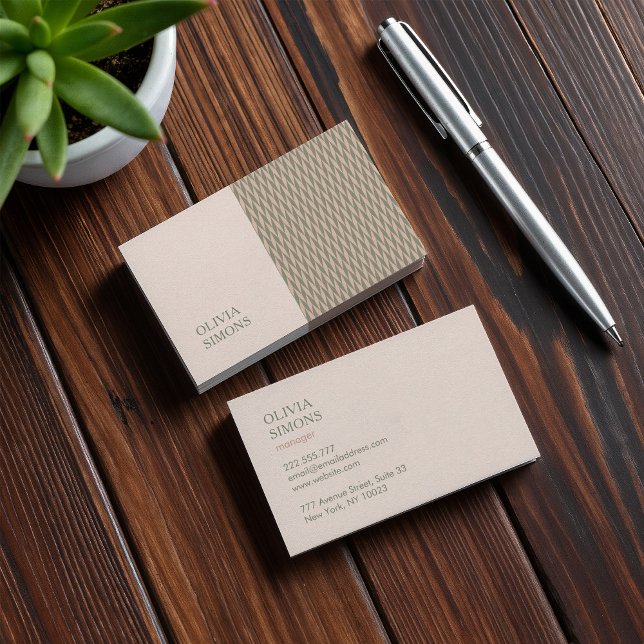 Minimalist Business Cards in boho style. (Classic business card featuring an abstract geometric pattern in a minimalist style.)