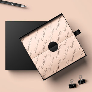 Minimalist Business Chic Blush Pink Script Wrapping Paper