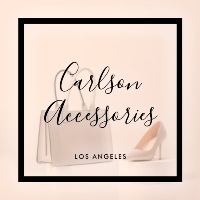 Minimalist Business Chic Script Black Transparent Window Cling (Creator Uploaded)