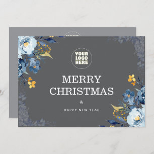 Minimalist Business Christmas Card with Logo 2026