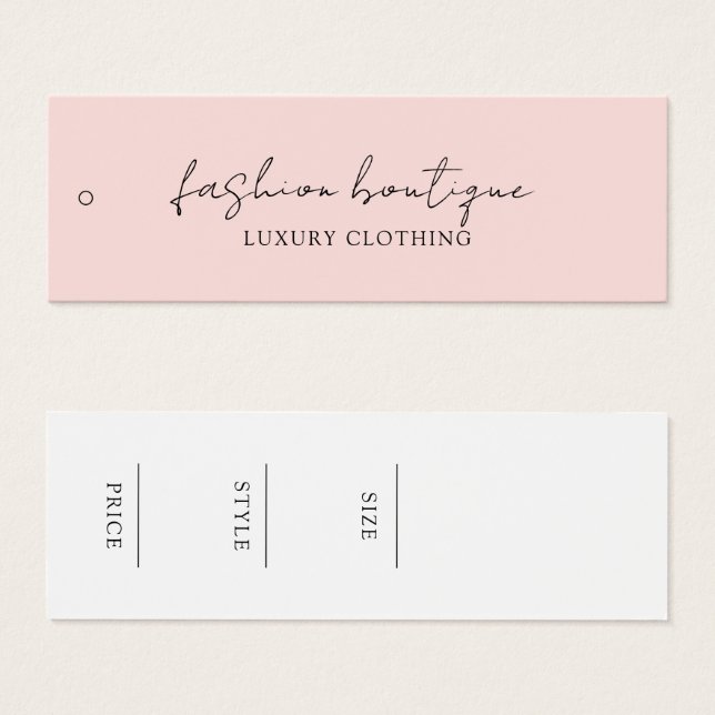 Minimalist Business Clothing Label Hang Tag (Front & Back)