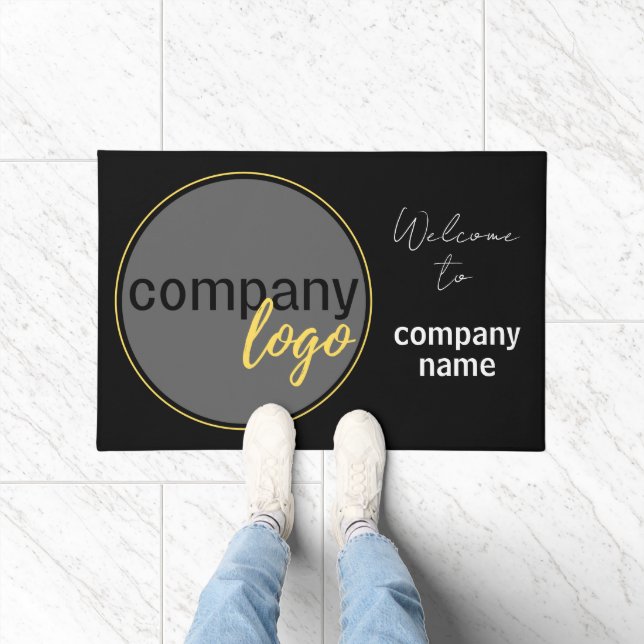 MINIMALIST BUSINESS COMPANY LOGO WELCOME GREETING DOORMAT (Indoor)