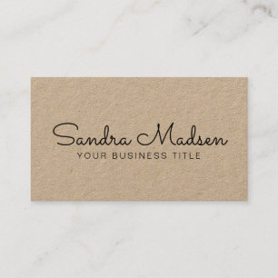 Minimalist Business Consultant Hand Written Kraft Card