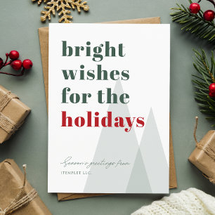 Minimalist Business Corporate Christmas Wishes Holiday Card
