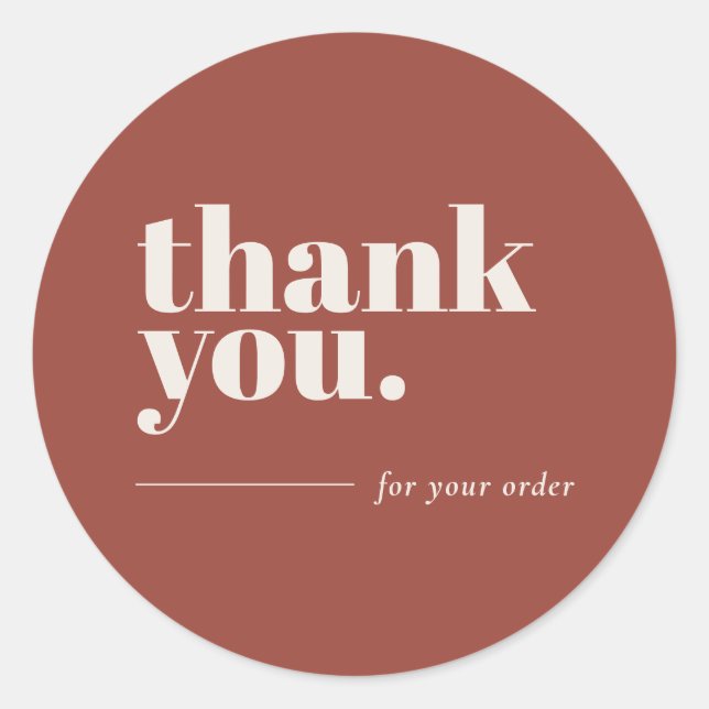 Minimalist Business Customer Thank You Stickers (Front)