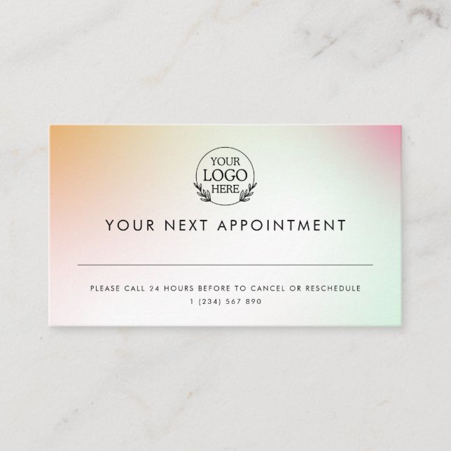 Minimalist Business Design with Custom Logo – Pro Appointment Card (Front)