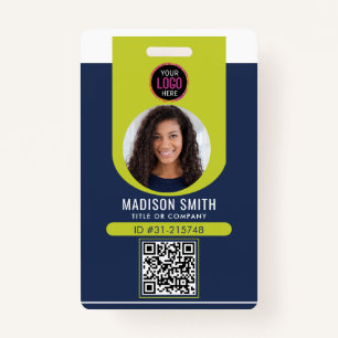  Minimalist Business Employee QR B ID Badge