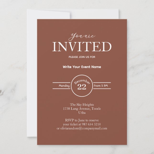 Minimalist business event  invitation (Front)