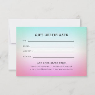 Minimalist Business Gift Certificate with Logo