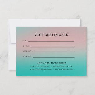 Minimalist Business Gift Certificate with Logo