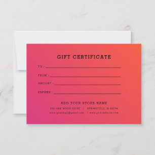 Minimalist Business Gift Certificate with Logo