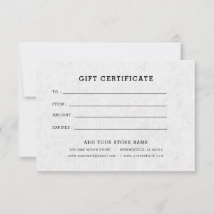 Minimalist Business Gift Certificate with Logo