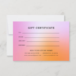 Minimalist Business Gift Certificate with Logo