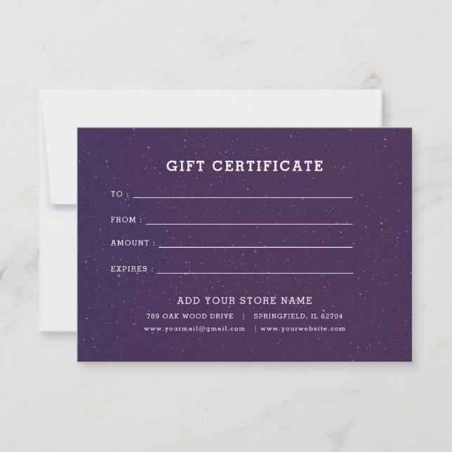 Minimalist Business Gift Certificate with Logo (Front)