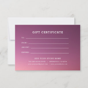 Minimalist Business Gift Certificate with Logo