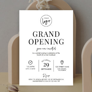 Minimalist Business Grand Opening Modern Logo Invitation