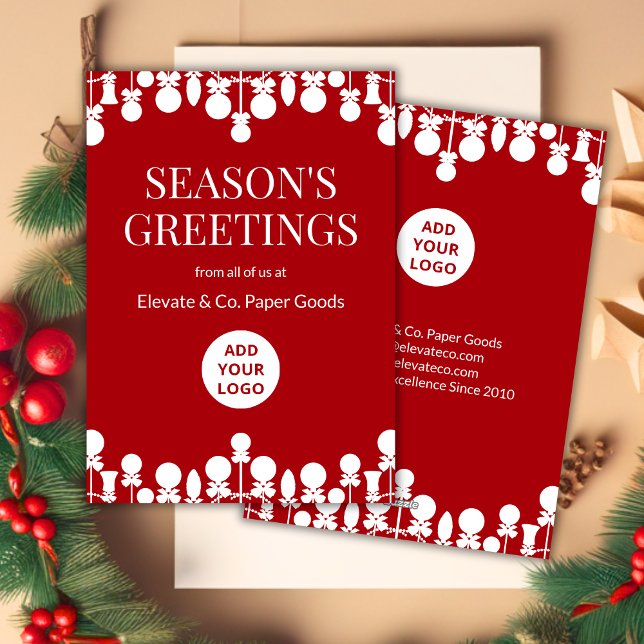 Minimalist Business Holiday Card | Logo & Message (Creator Uploaded)