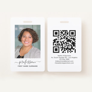 Minimalist Business ID with Photo and QR Code ID Badge