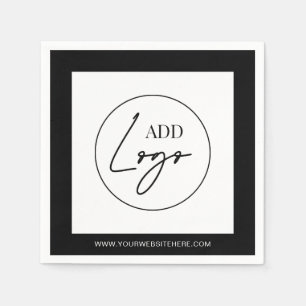 Minimalist Business Logo Black & White Corporate Napkin