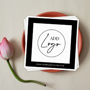 Minimalist Business Logo Black & White Corporate Napkin