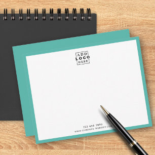 Minimalist Business Logo Company Contact Teal Card