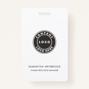 Minimalist Business Logo Company Employee Staff ID ID Badge