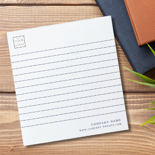 Minimalist Business Logo Company Name Ice Blue Notepad