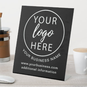 Minimalist business logo custom pedestal sign