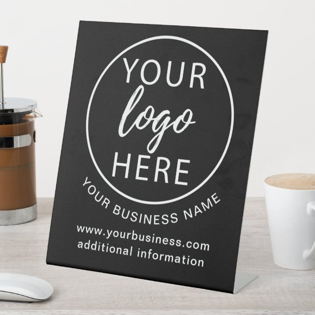 Minimalist business logo custom pedestal sign (In SItu)