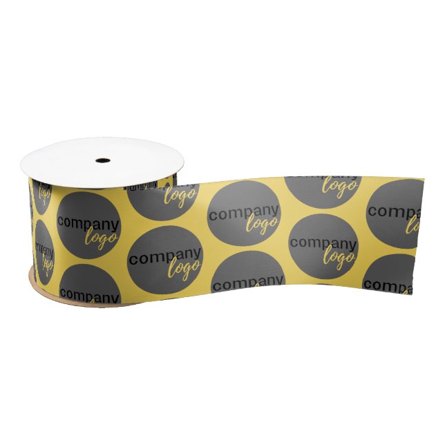 MINIMALIST BUSINESS LOGO PATTERN BRANDING SATIN RIBBON (Spool)