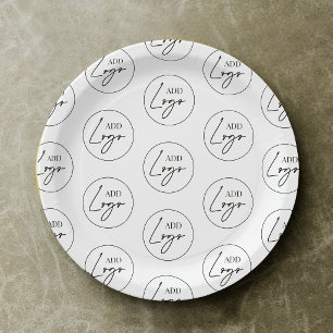 Minimalist Business Logo Pattern Personalised Paper Plate