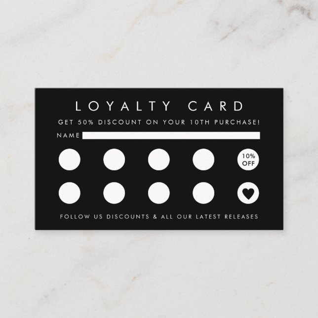 Minimalist Business Logo Professional Company Loyalty Card (Front)