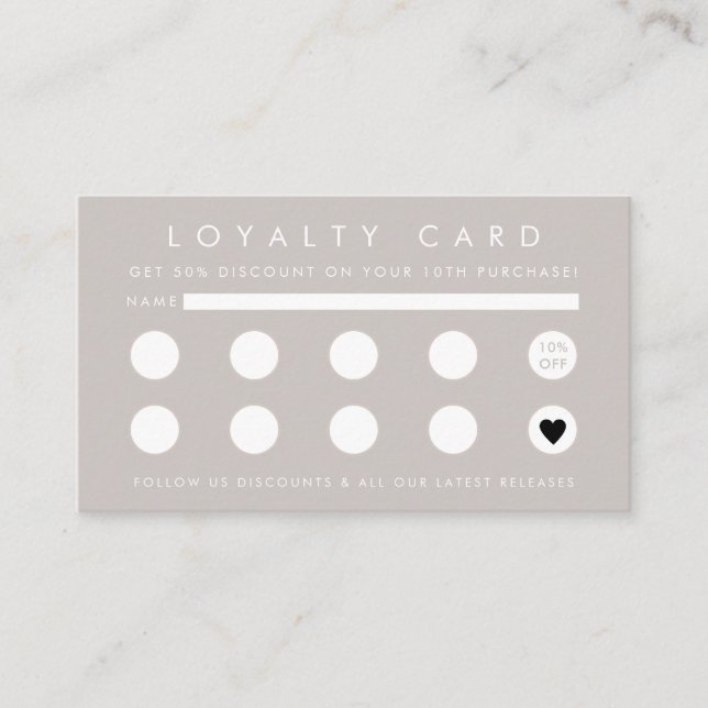 Minimalist Business Logo Professional Company Loyalty Card (Front)