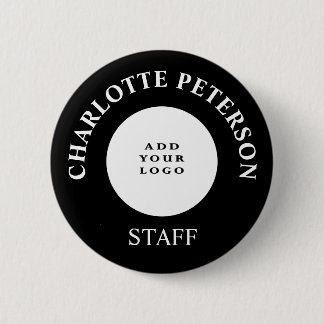 Minimalist Business Logo Staff Name Tag Custom  6 Cm Round Badge