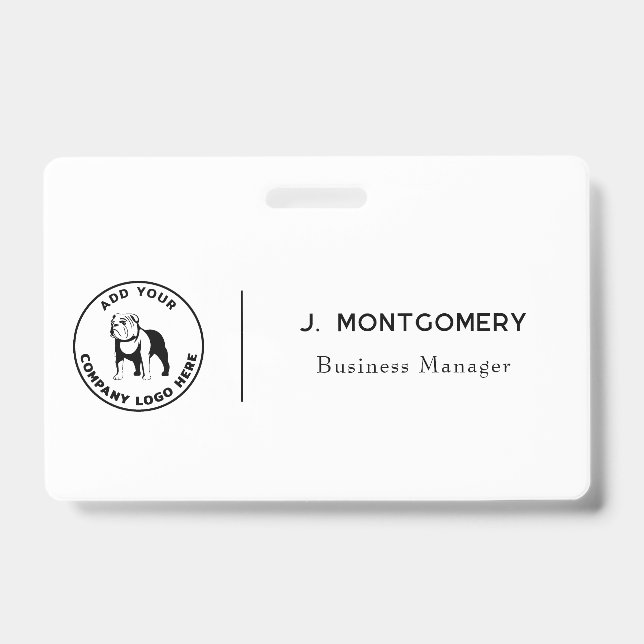 Minimalist Business Logo Vet Tech Employees ID Badge (Front)