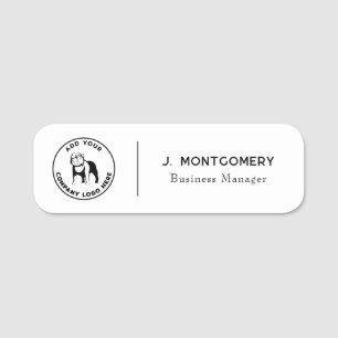 Minimalist Business Logo Vet Tech Employees Name Tag